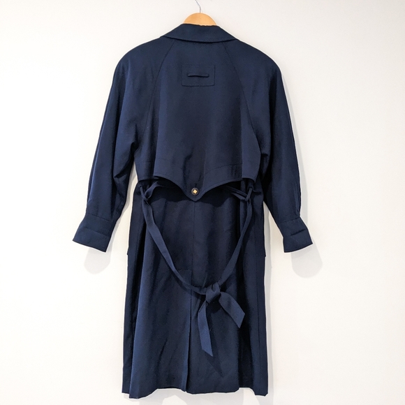 Vintage Small Navy Trench coat - Picture 2 of 6